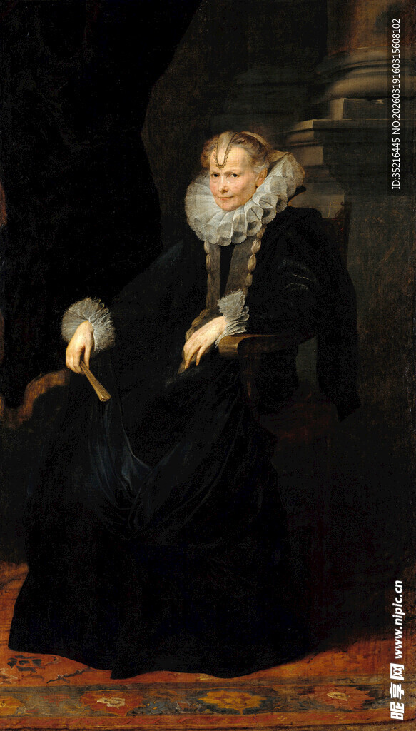 古典黑衣贵妇肖像