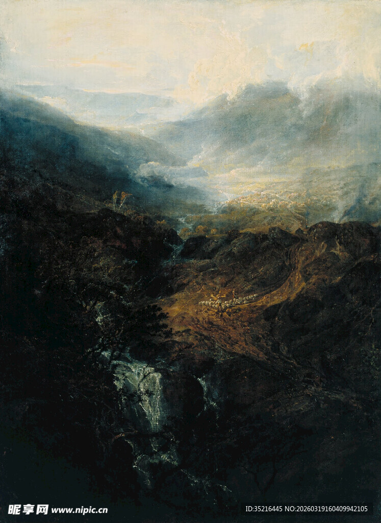 山间雾霭中的壮美自然景观