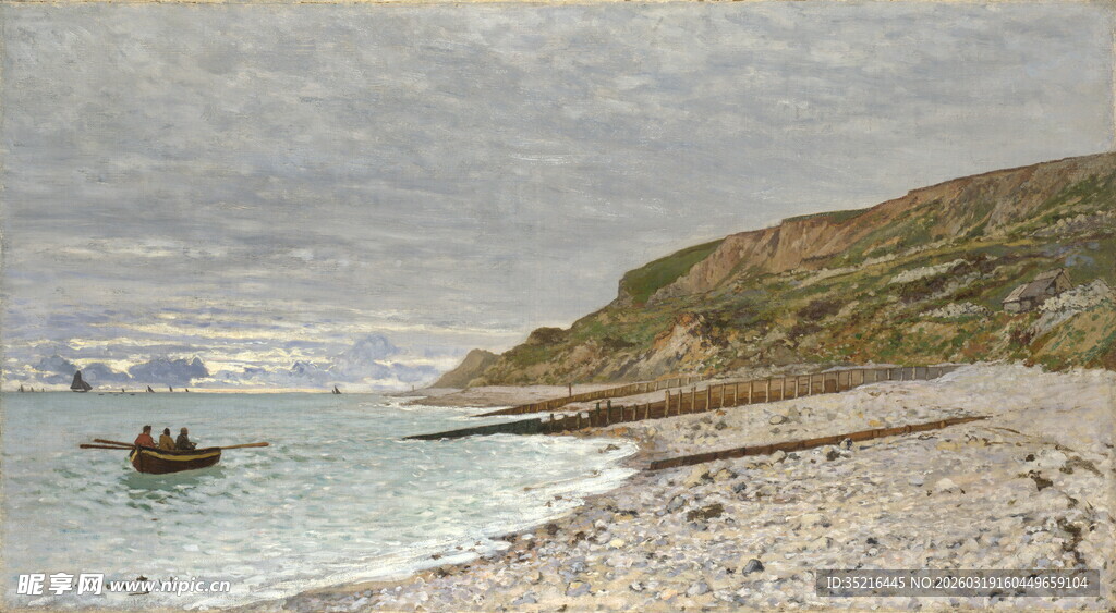 小船停靠在沙滩