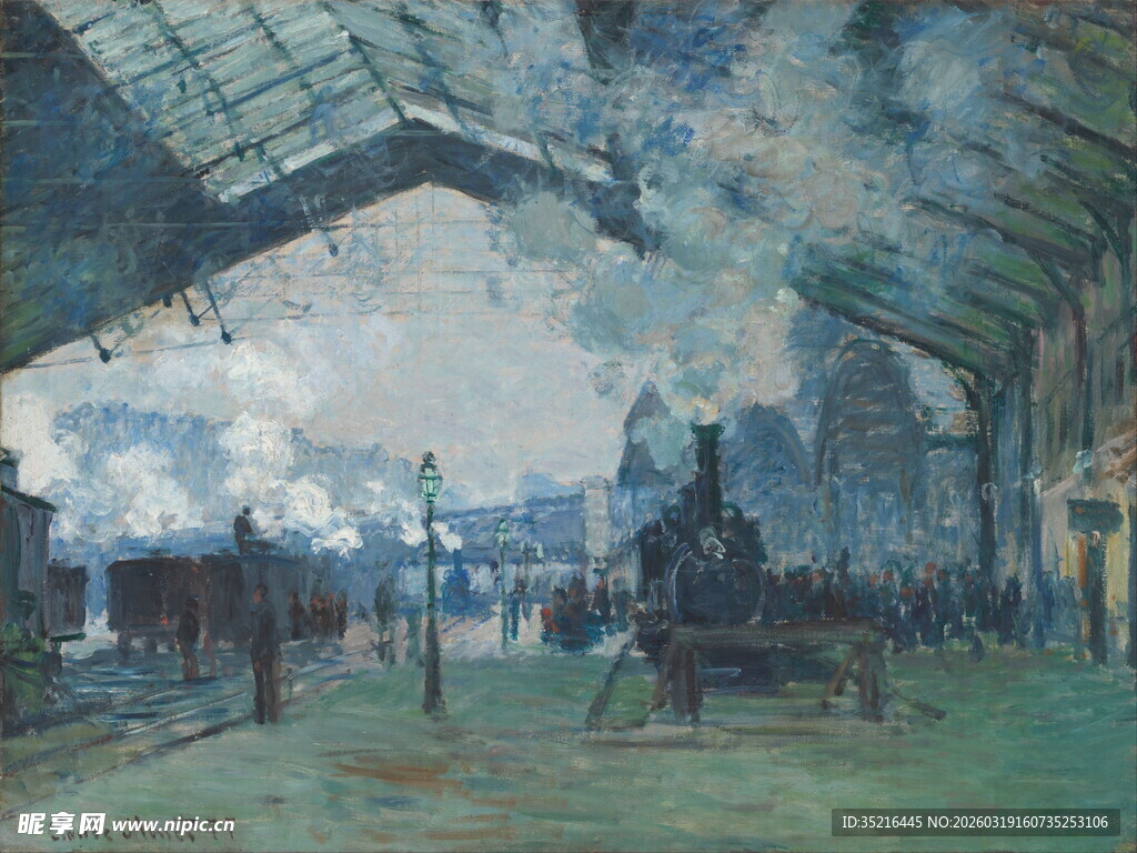 火车站内的复古场景画面