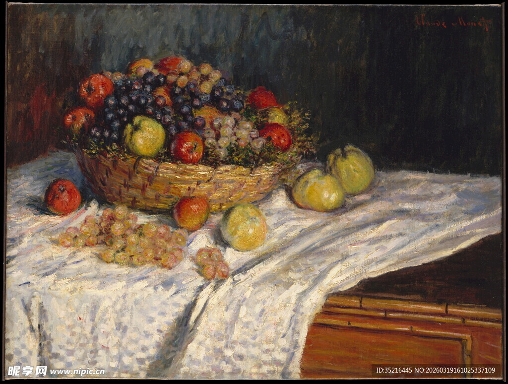 静物油画中的水果与银器