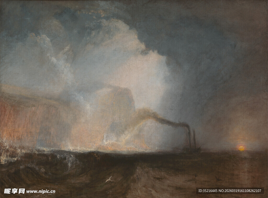 海上风暴中的船只景象