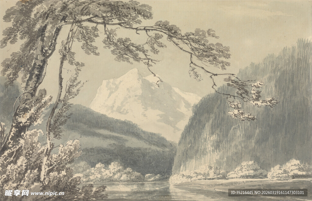 山水风景水墨画