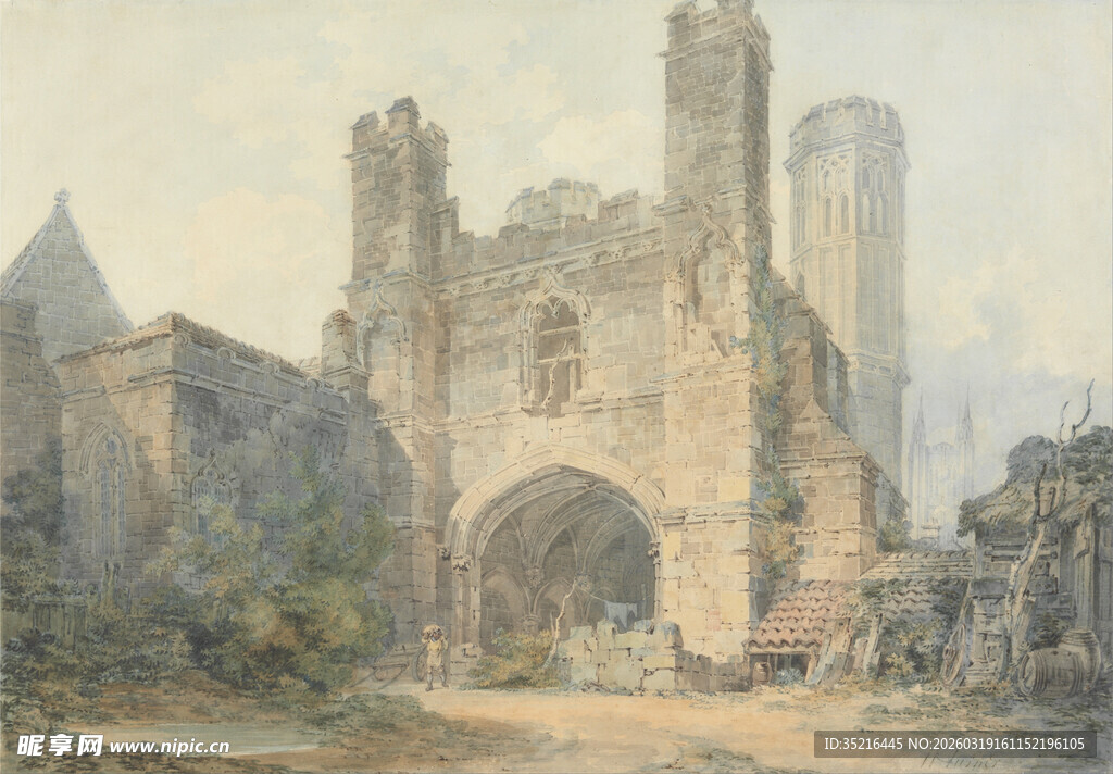 古老城堡遗址风景图