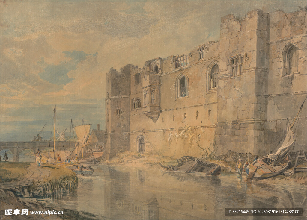 古老城堡临水而立