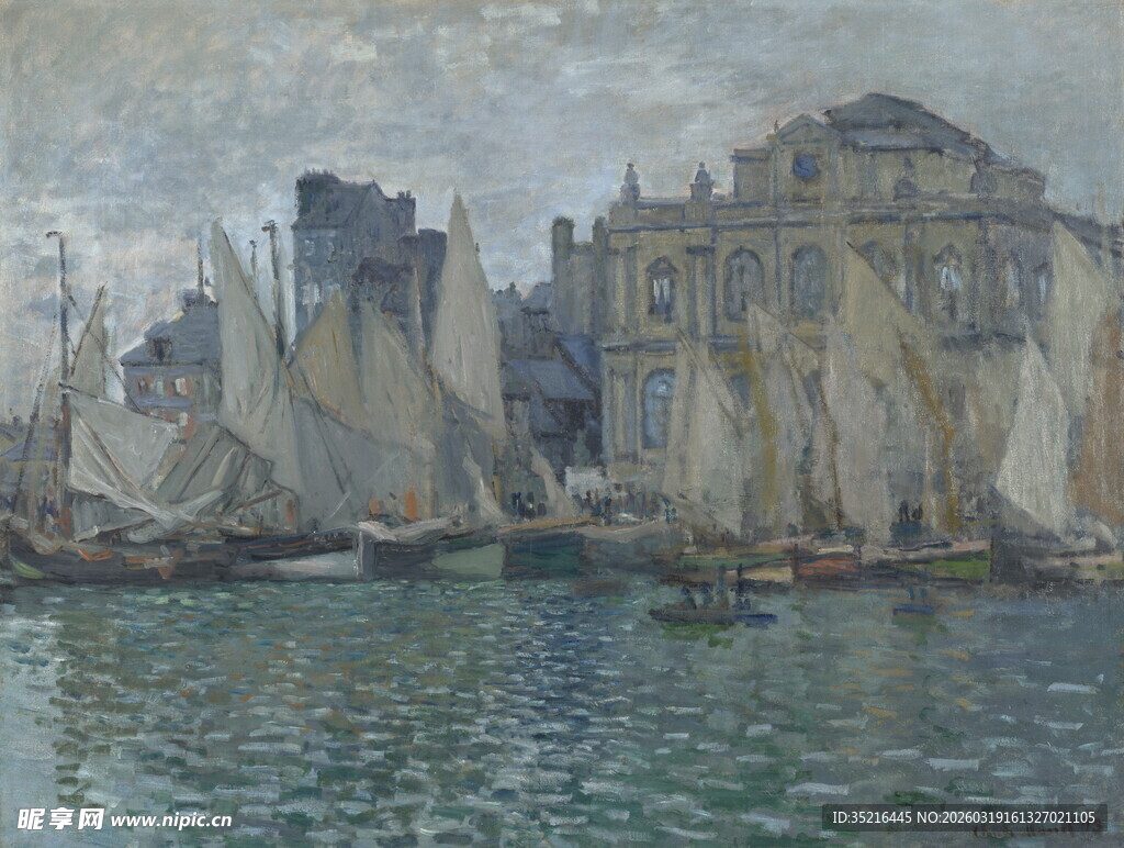 港口船只与宏伟建筑景观