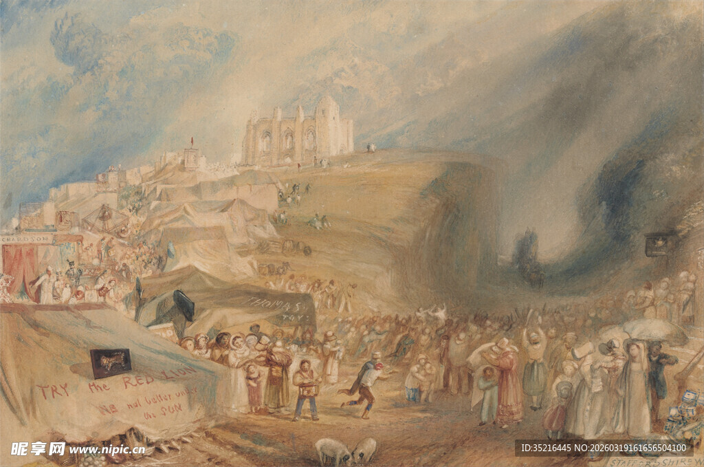 古代城市热闹场景画作