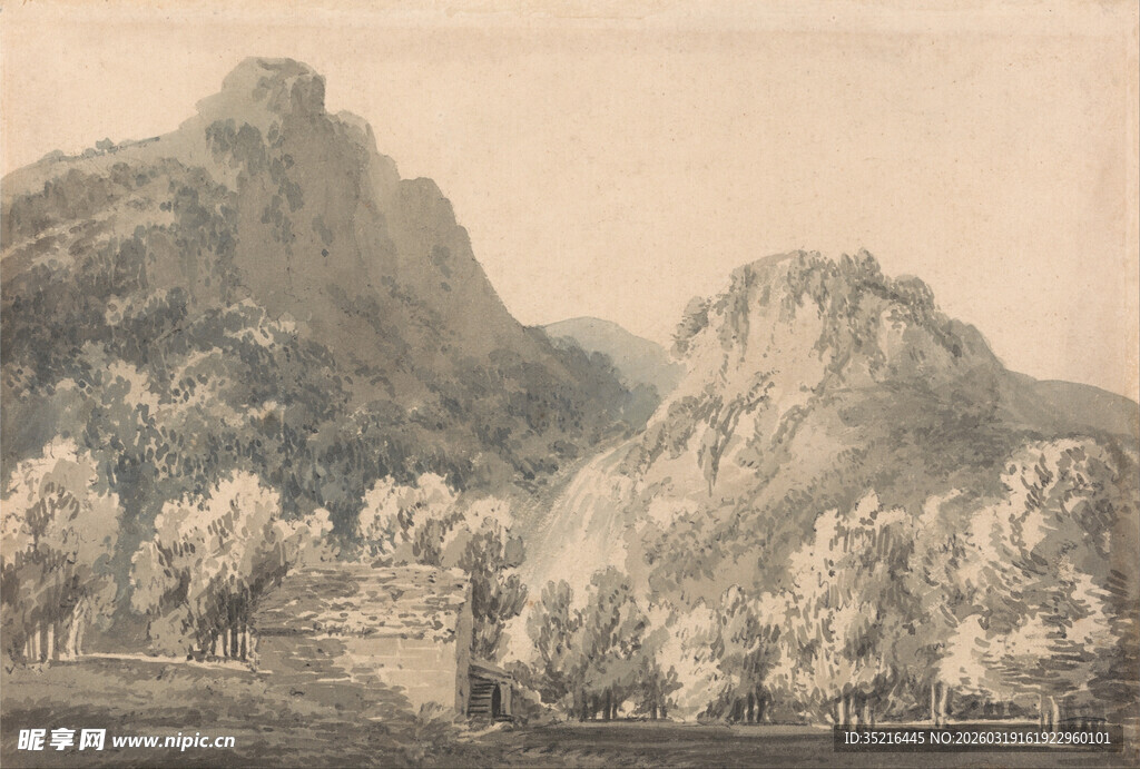 水墨山水风景图