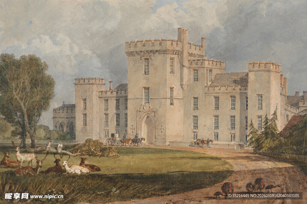 古典城堡风景图