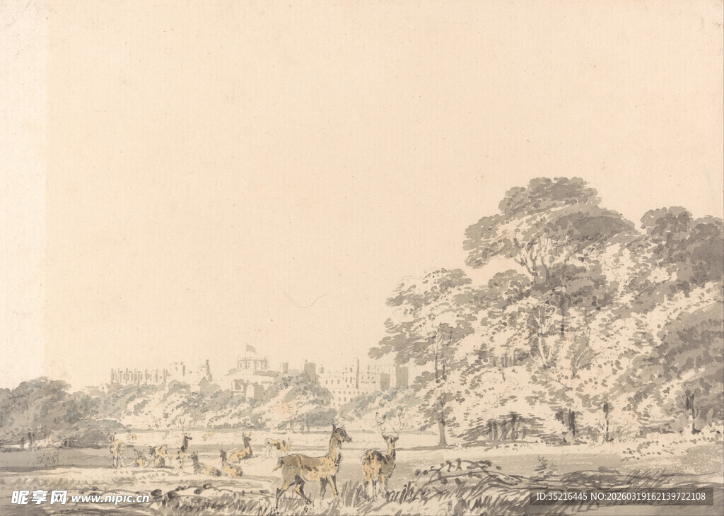 古代田园放牧图景