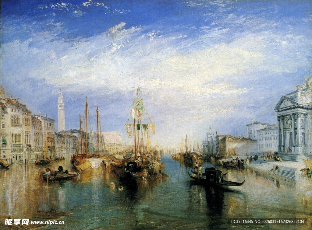 威尼斯水城风景油画