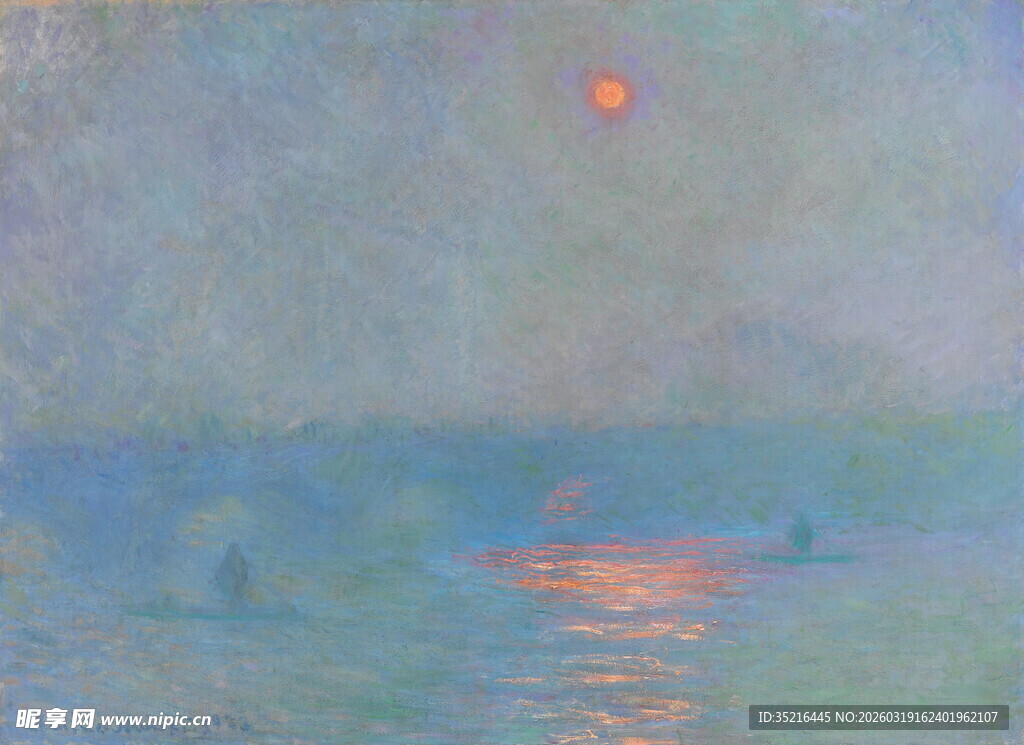 日出海面的朦胧美景