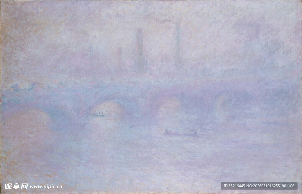 印象派风格的朦胧桥梁画作