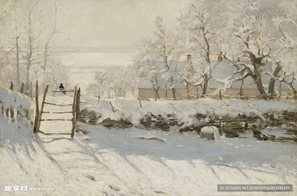 冬日雪景中的静谧乡村小道