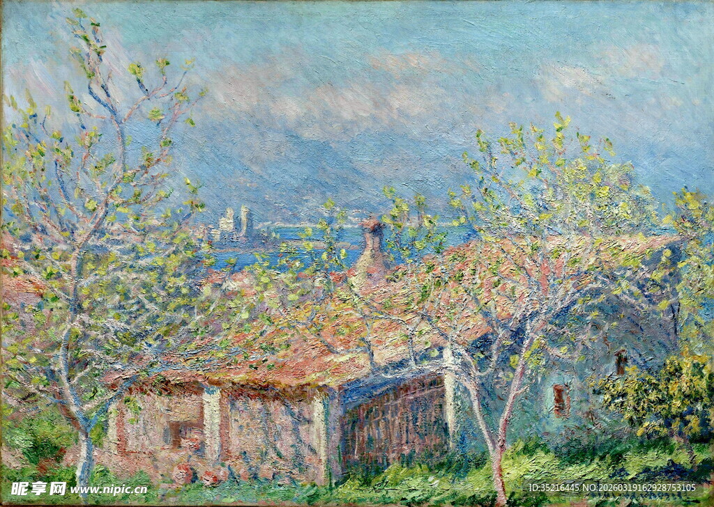 乡村春日风景油画