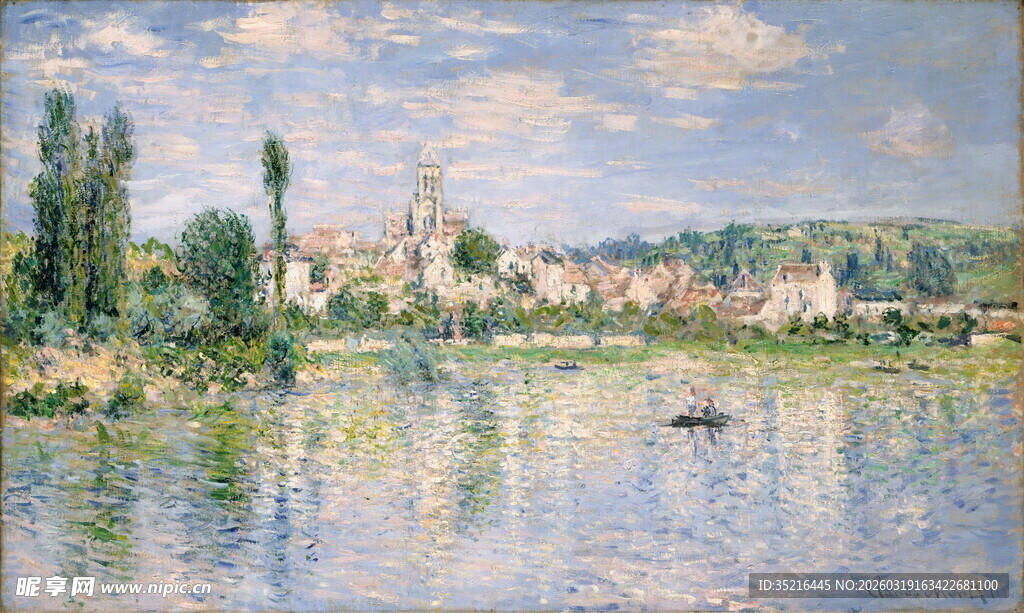 河畔小镇风景图