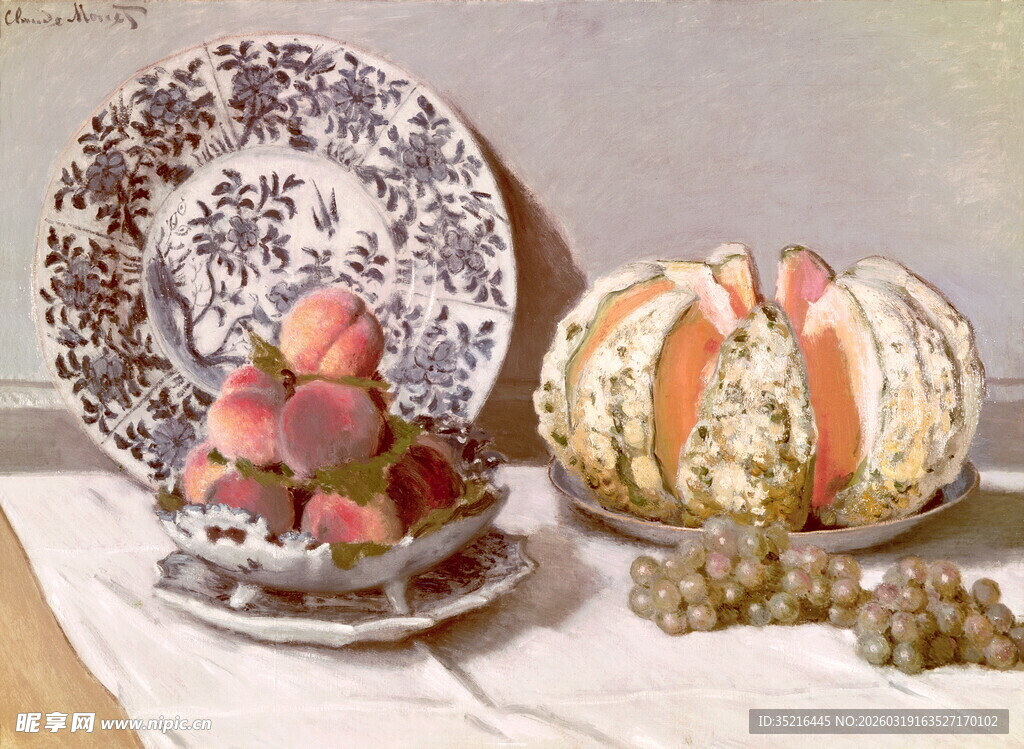 复古风瓷盘与南瓜静物摆拍