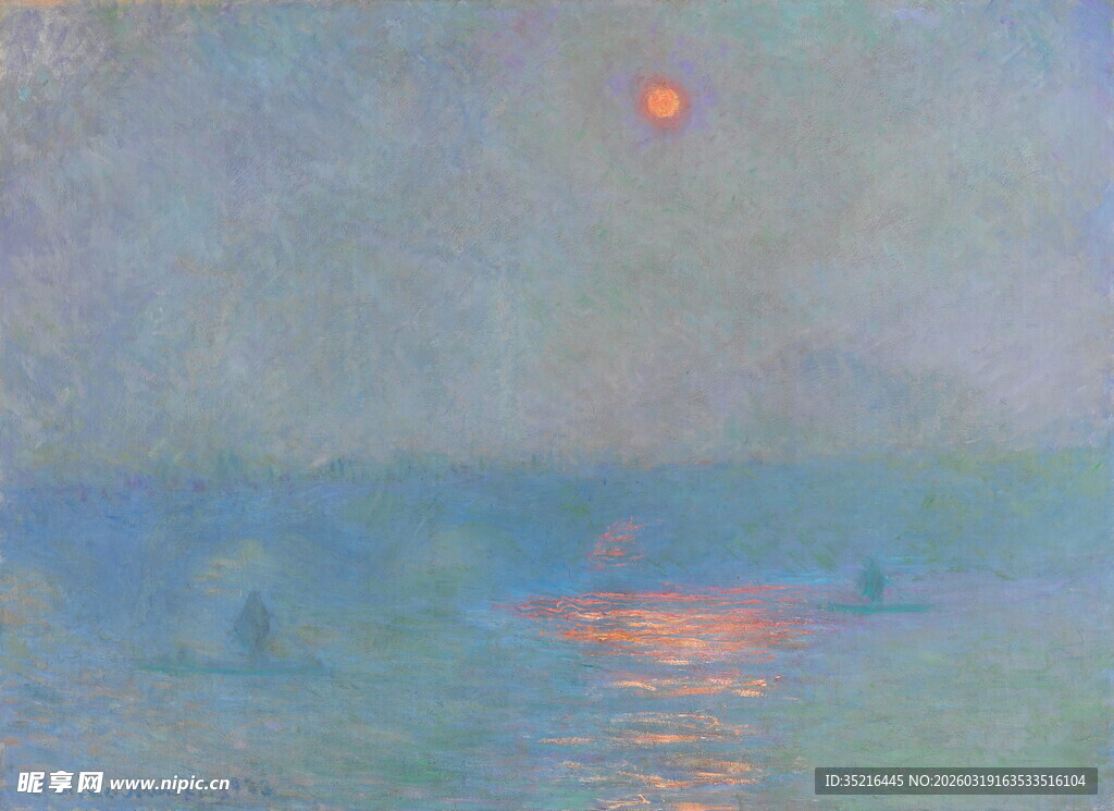 日出海面的朦胧美景