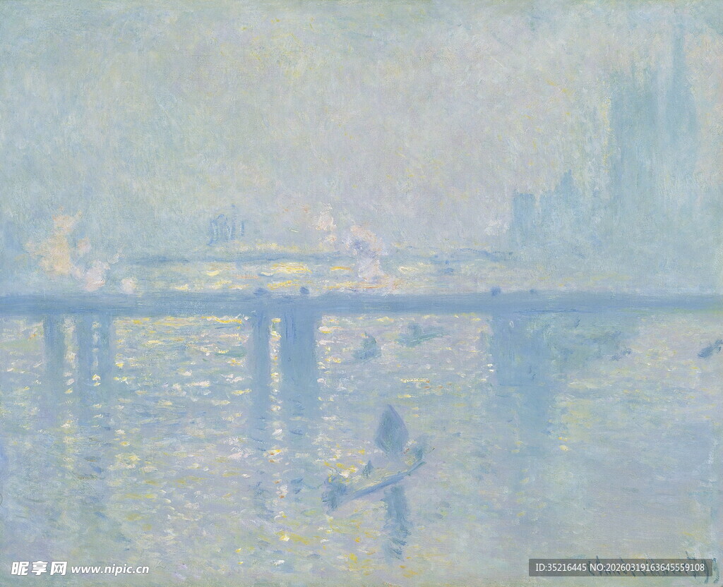 印象派风格的河畔风景