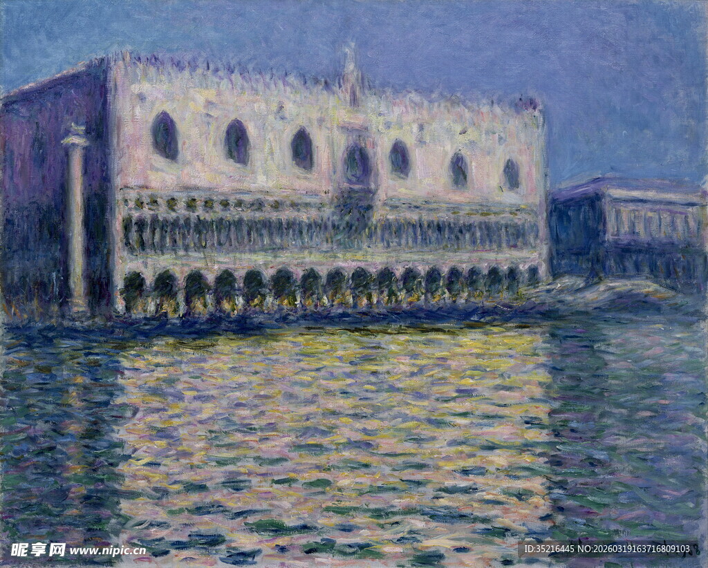 威尼斯水边建筑风景图