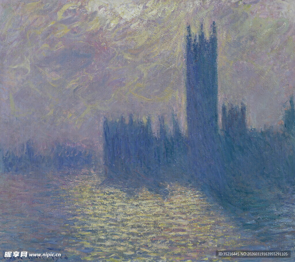 伦敦议会大厦河畔风景