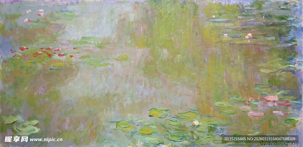 莫奈睡莲油画艺术作品