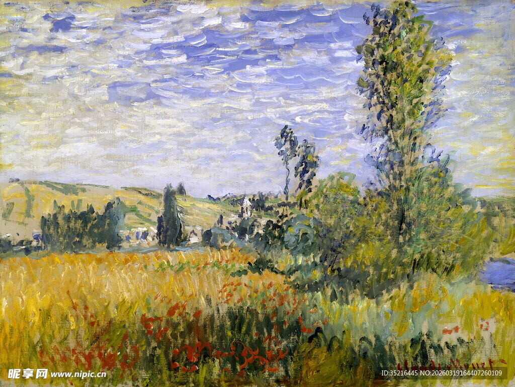 田野风光印象派画作