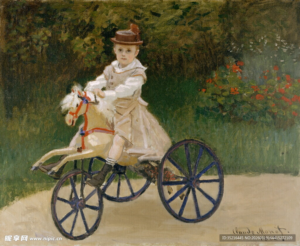 复古少女骑老式三轮车