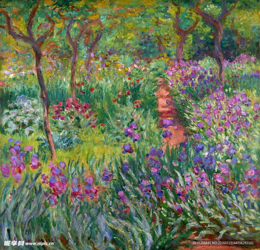 花园中的多彩繁花小径