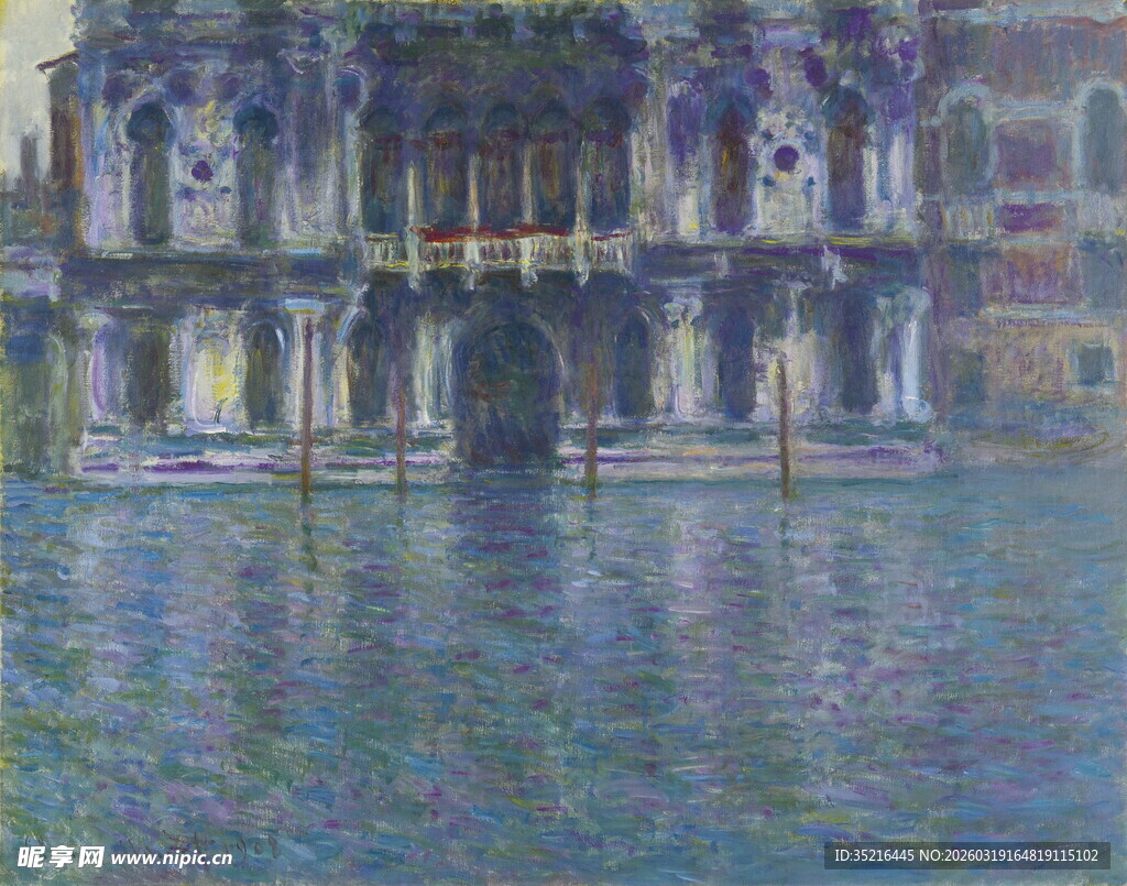 威尼斯临水建筑风景图