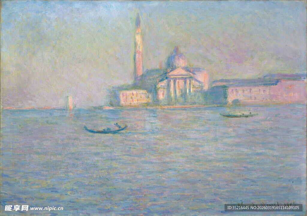 威尼斯海景中的船只与建筑