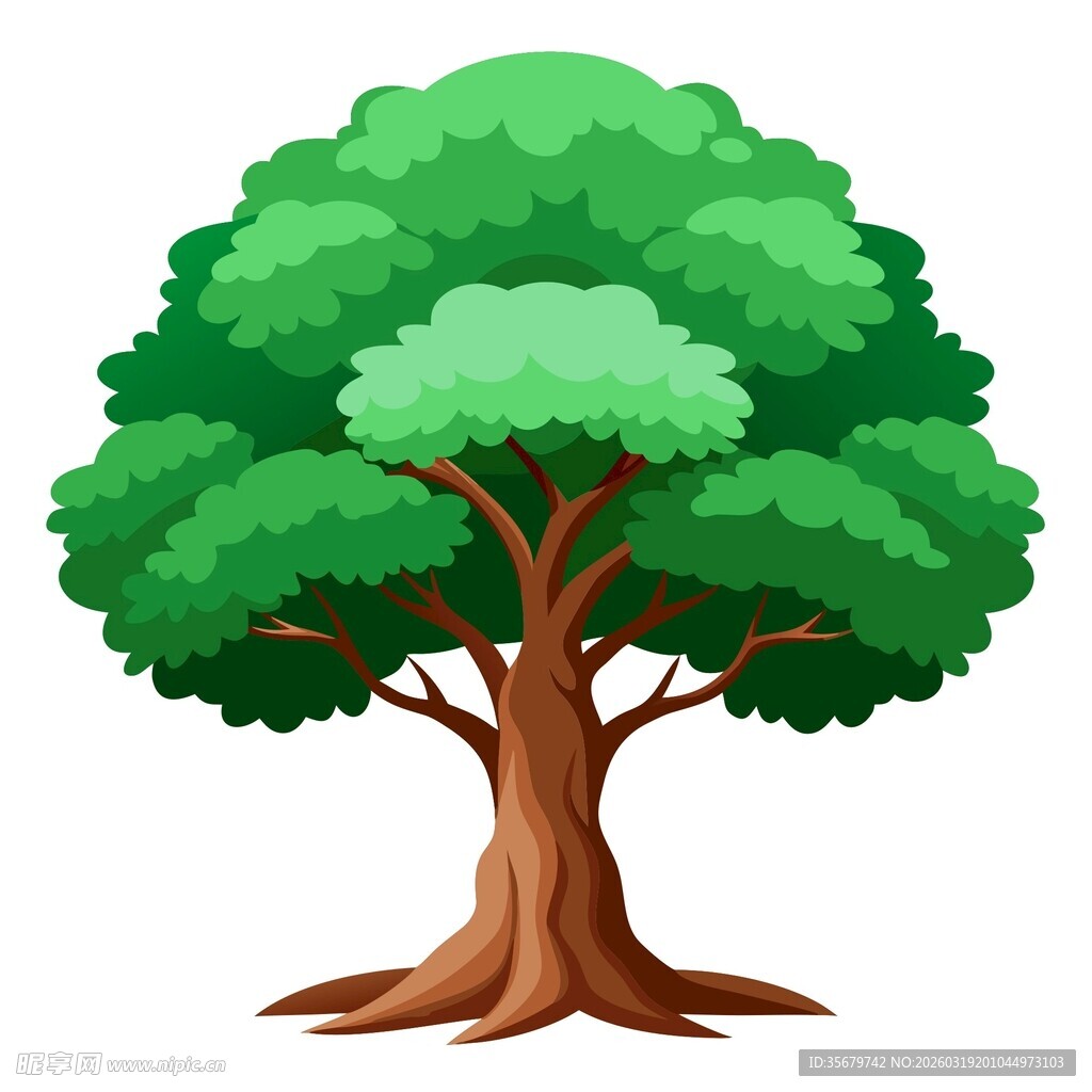 茂盛的卡通大树
