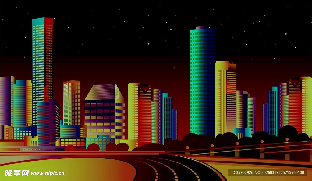 绚丽多彩的城市夜景