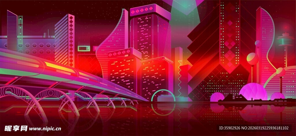 霓虹夜色中的酷炫车辆