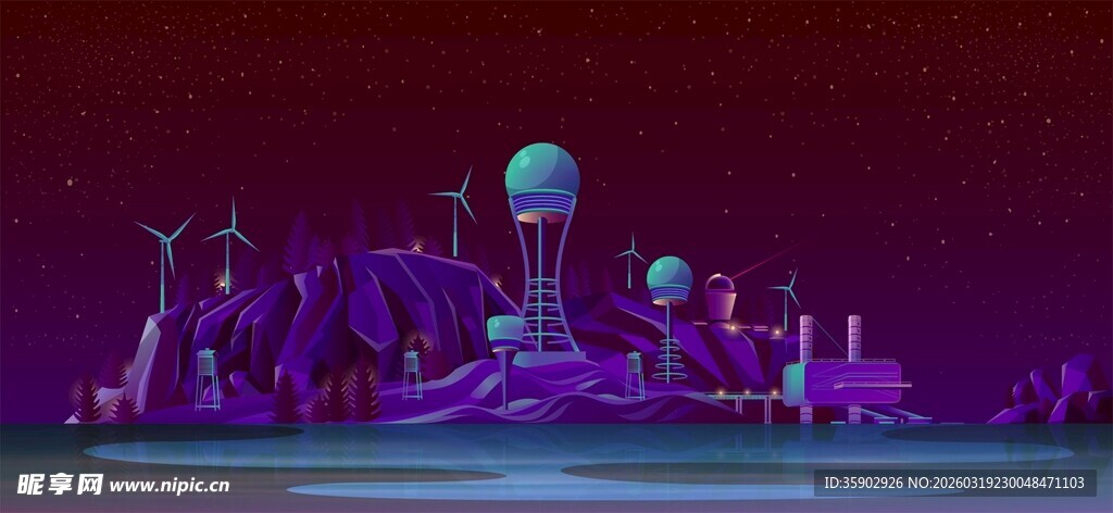 舞台上的梦幻紫色舞蹈表演