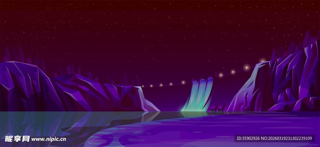 梦幻紫色山脉景观