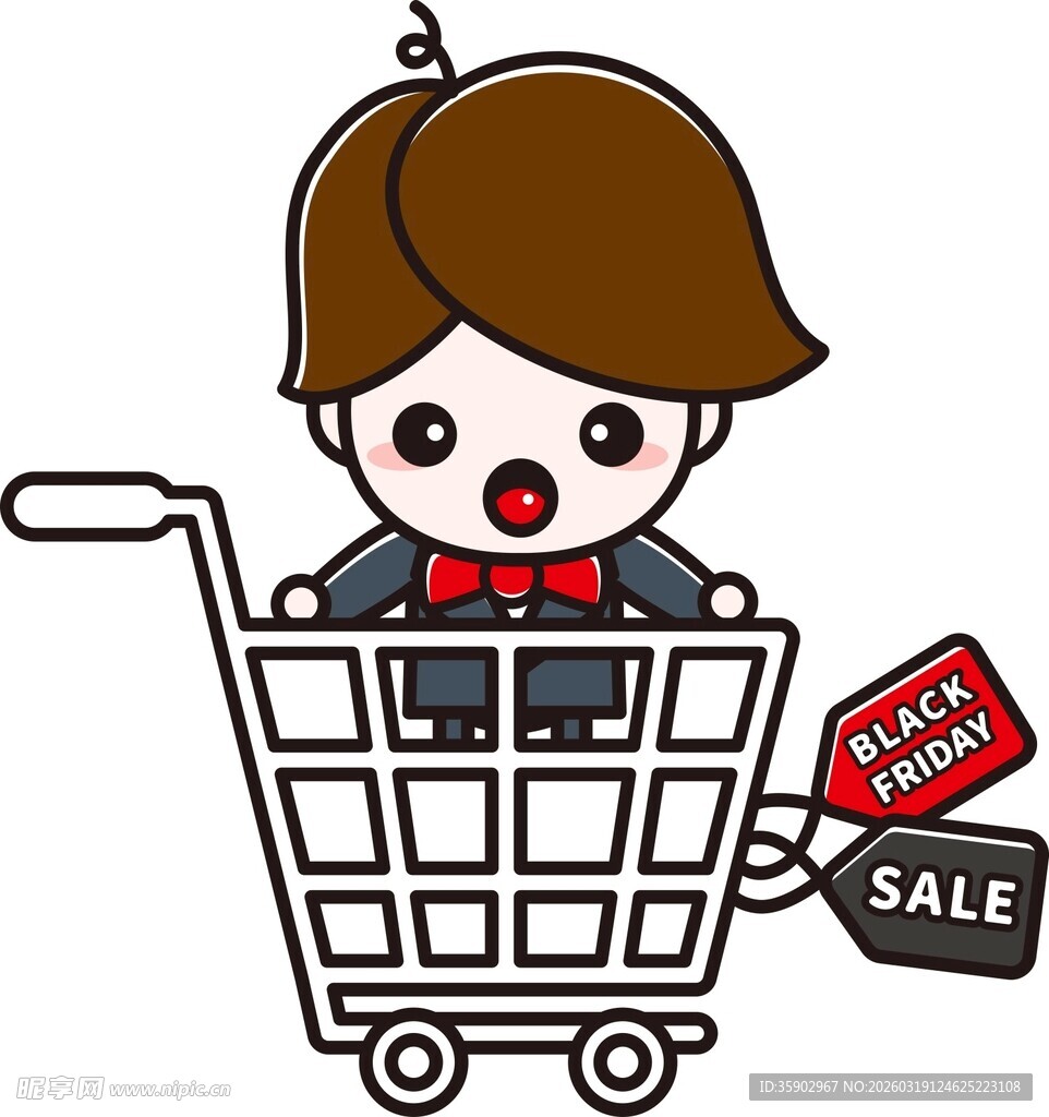 卡通人物购物遇促销活动