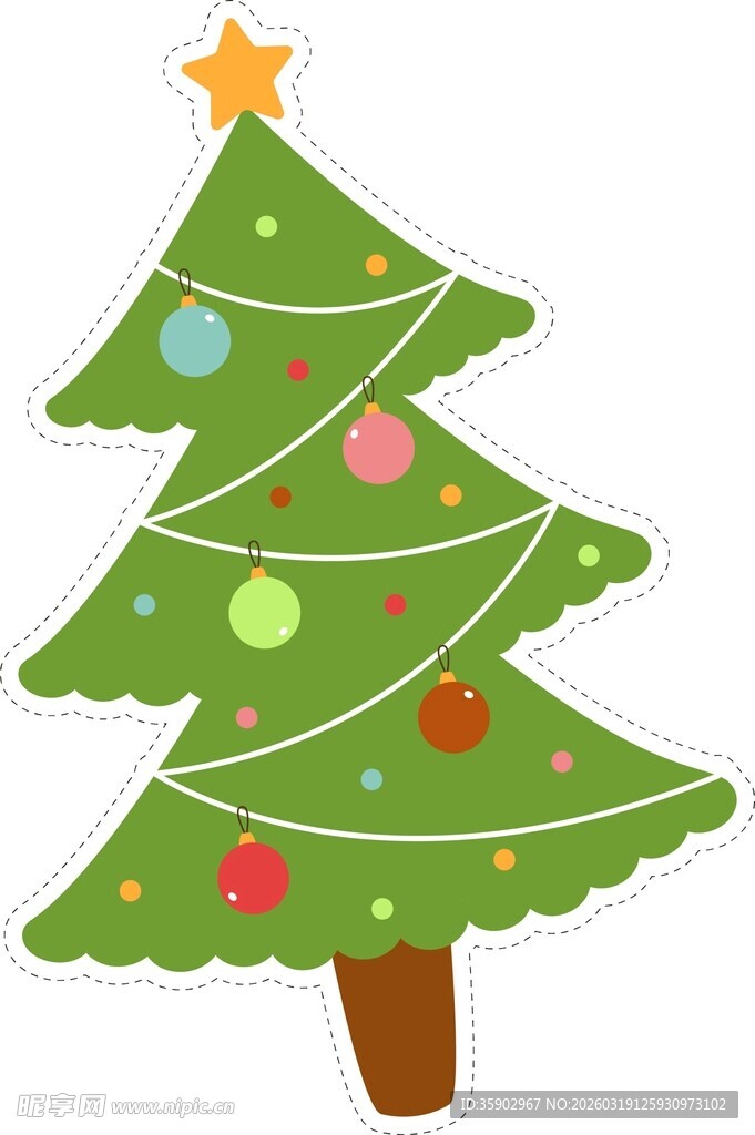 卡通圣诞树插画