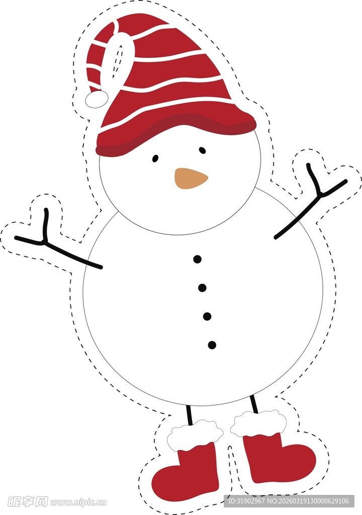可爱雪人卡通形象图