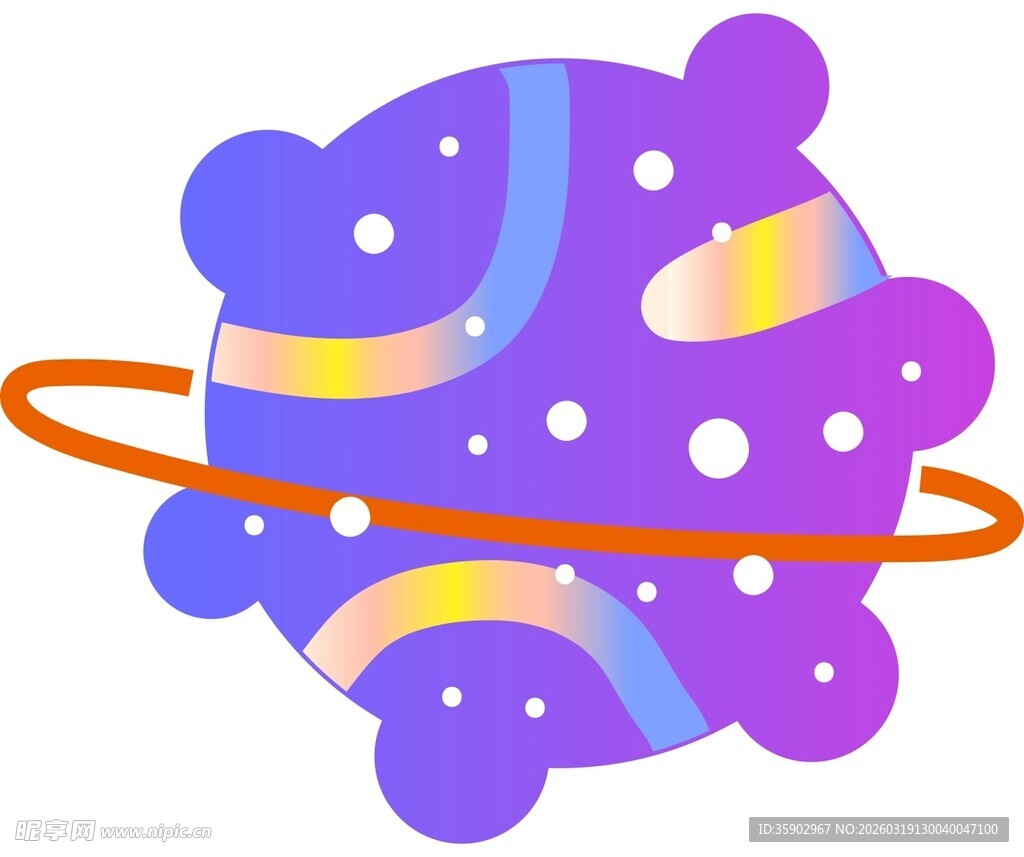 梦幻紫色星球插画