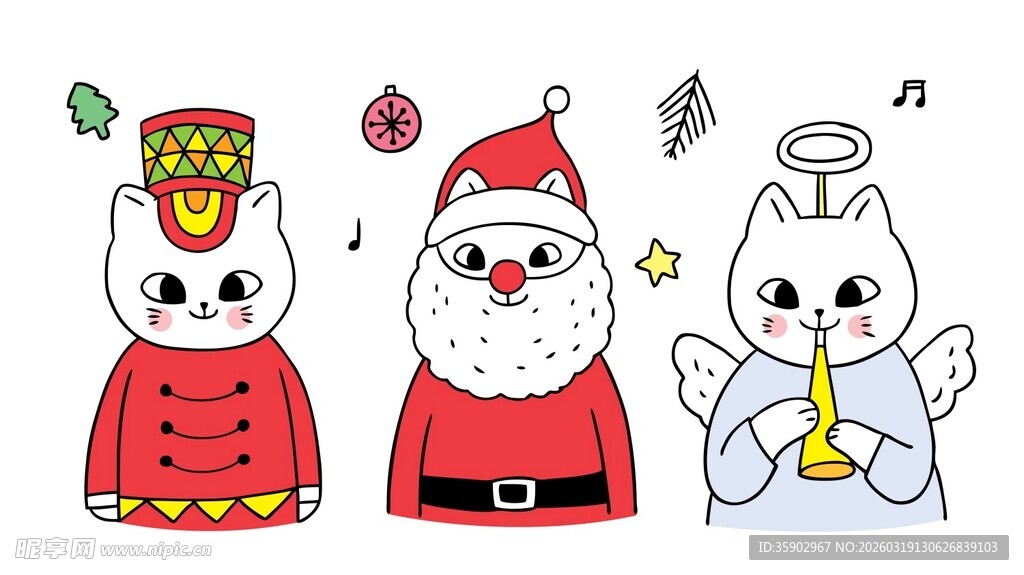 圣诞卡通角色欢乐形象