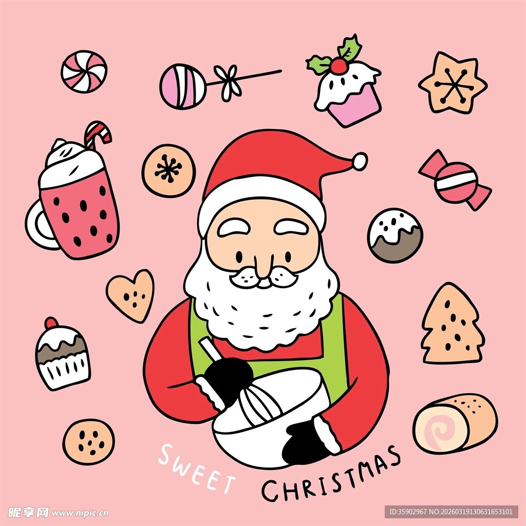 圣诞老人与美味节日甜点