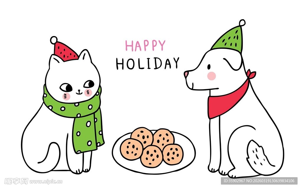 圣诞萌宠与美味饼干