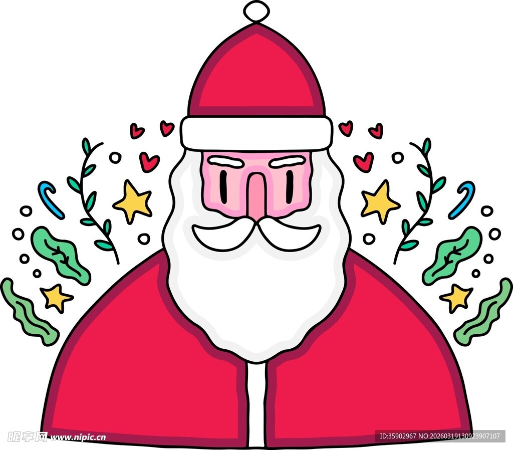 圣诞猪猪老人形象插画