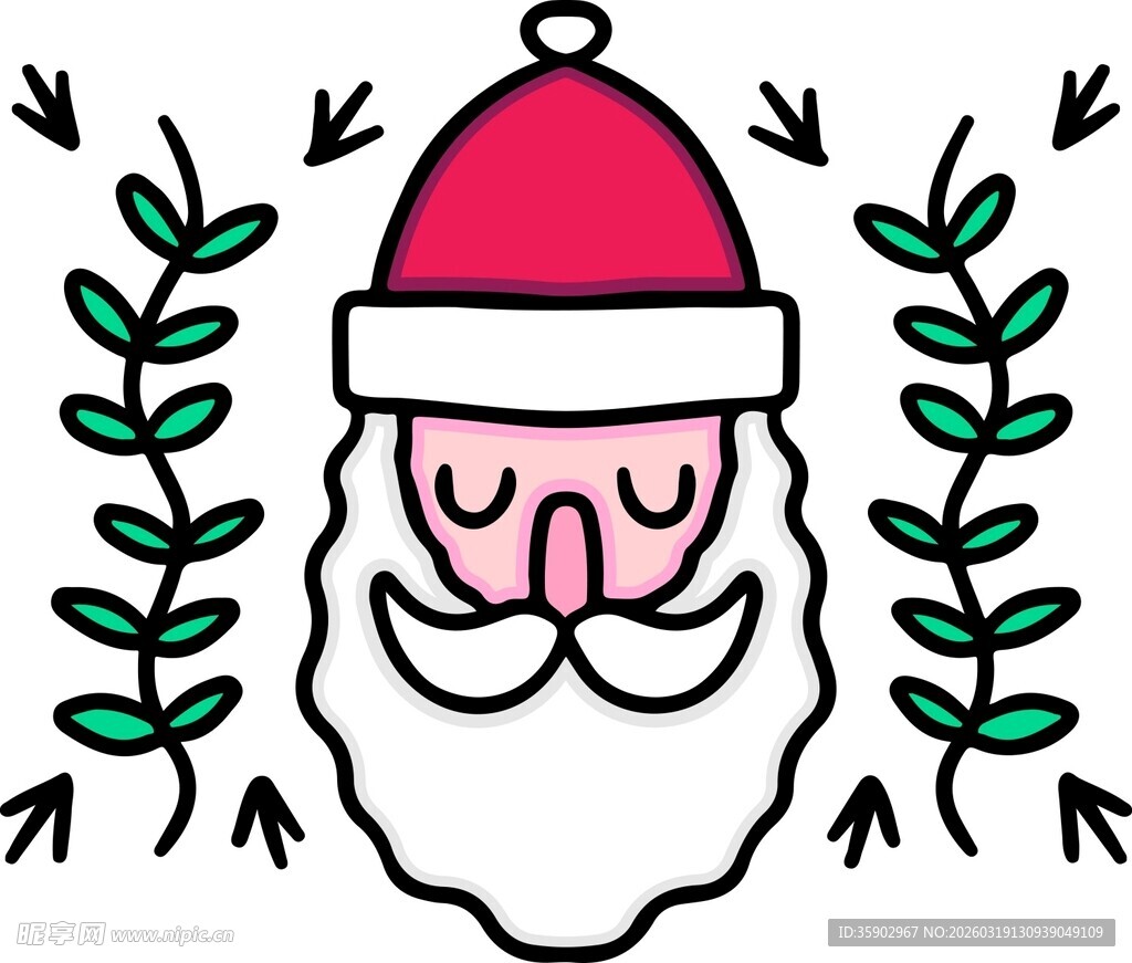 圣诞卡通圣诞老人头像