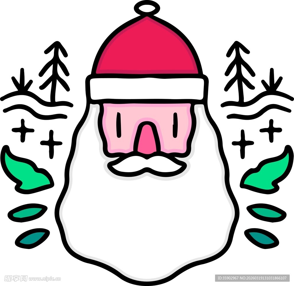 卡通风格圣诞老人形象