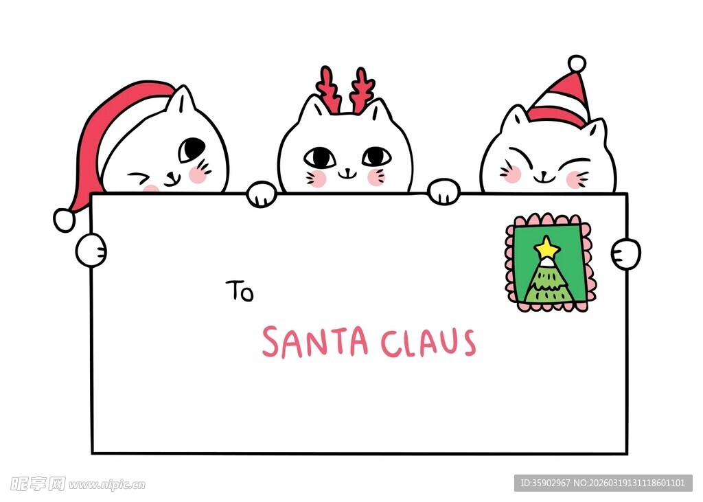 圣诞萌宠写信给圣诞老人