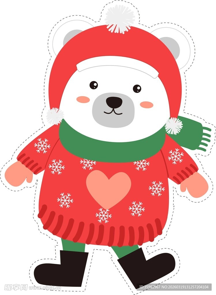 圣诞小熊卡通形象