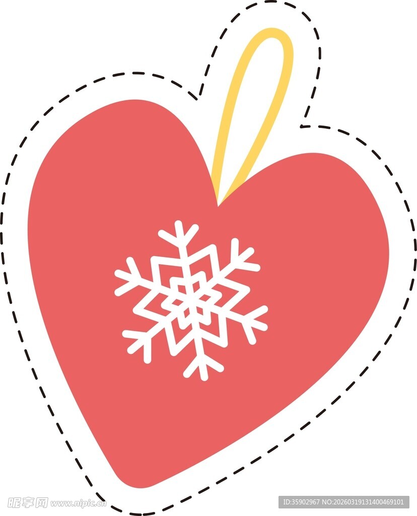 心形雪花可爱吊饰图案