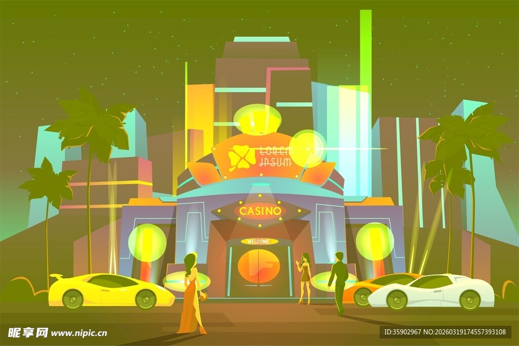 热带都市中的绚丽建筑景观